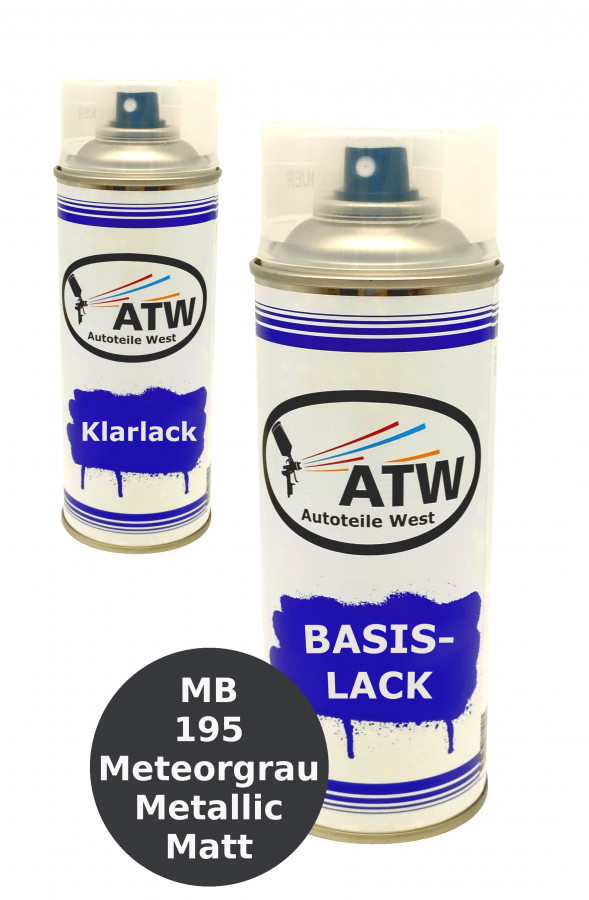 Autolack für Mercedes Benz 195 Meteorgrau Metallic Matt+400ml Klarlack Set